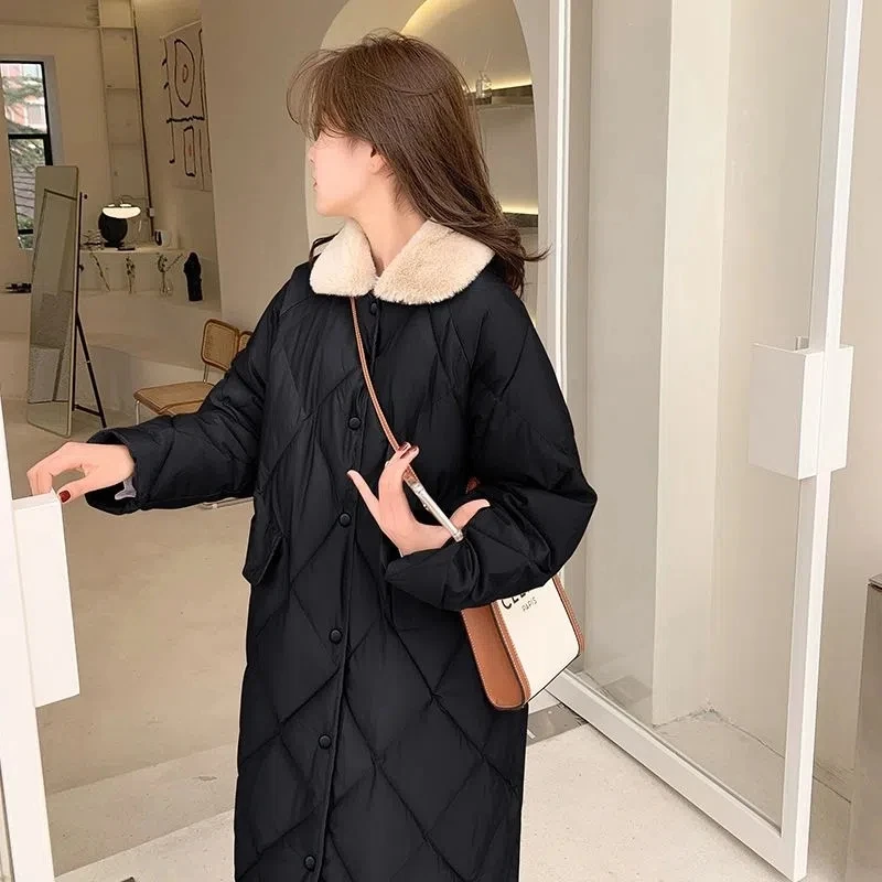 Parka en duvet de coton pour femme, pardessus rembourré pour femme, manteau chaud fin, veste coréenne, automne, hiver, nouveau, 2023