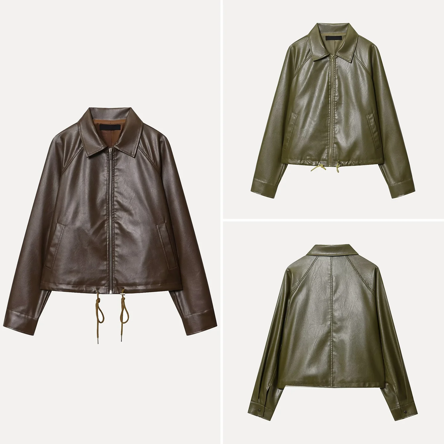 Cappotto sciolto in pelle Dstring Jaet da donna Faion Personali Autunno New Sle Z Commute Sle Long Sve ort