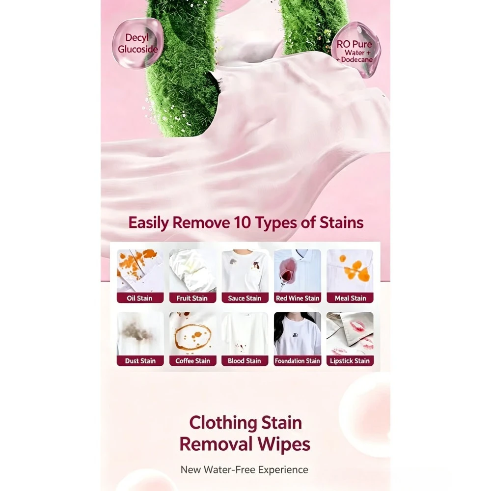 Clothes Stain Removal Wet Wipes Individual Wrapped Cleaning Wipes for Clothes Fabric Mini Instant Cleaner SAL99 view 5