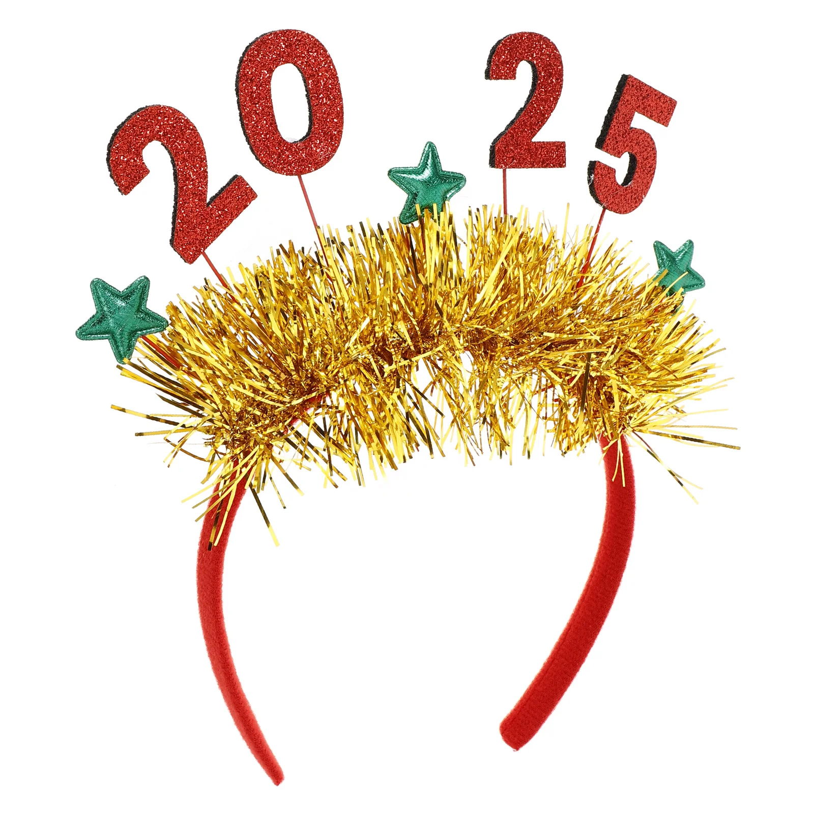 

2025 Red New Year Party Headband Star Hair Clasp Comfortable Durable Headwear Adult Costume Cosplay Accessories