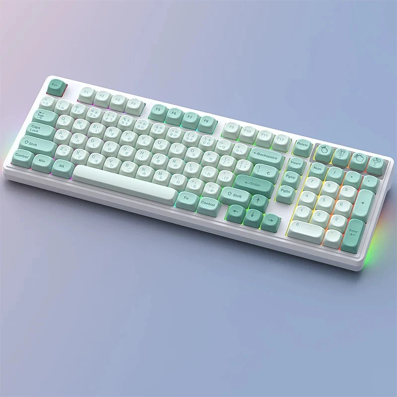 Mint Soda Theme Keycaps 125 Keys PBT MOA Profile Dye Sublimation for Mechanical Keyboard