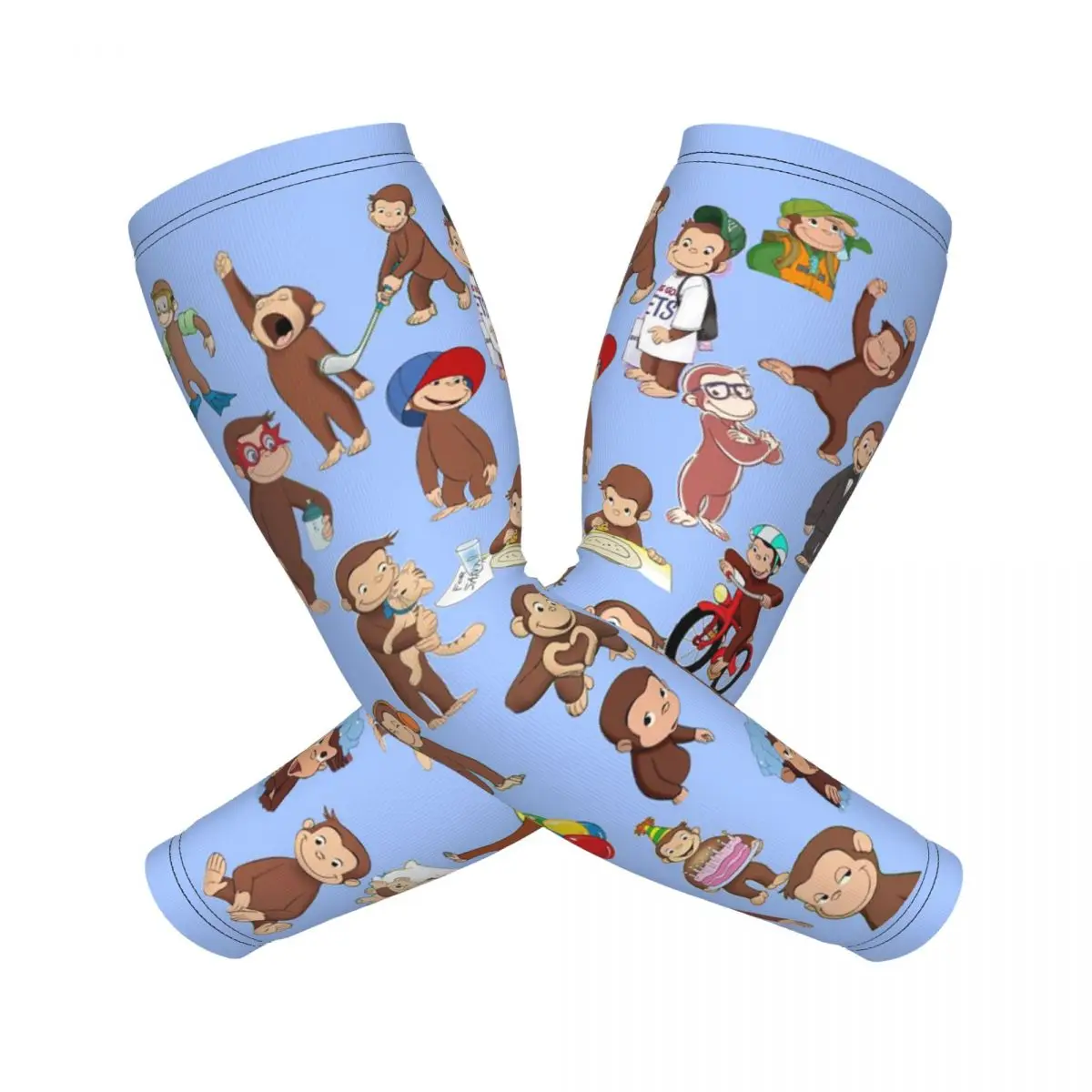 

Аниме Curious George Monkey рукава для мужчин и женщин защита от солнца и ультрафиолета татуировка прикрытие спорт охлаждение езда на велосипеде
