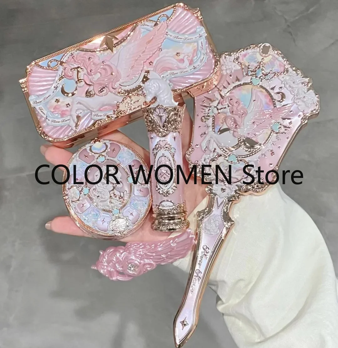 

Flower Knows Knight Unicorn 6 Color Satin Eyeshadow Palette Shimmer Matte Long Lasting High Pigment Fairycore Dreamy Makeup
