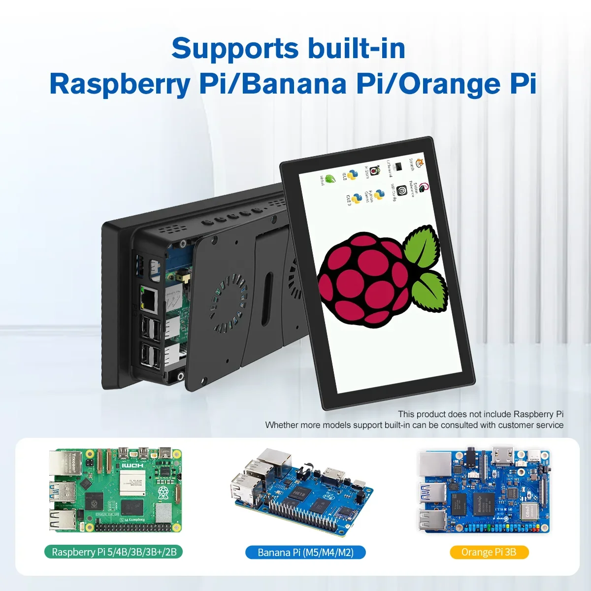 Imagem -03 - Monitor Touchscreen para Raspberry pi Display pc Hdmi Usb Dispositivos de Projetos Rpi Stand Fan Speaker Faça Você Mesmo 1920x1080