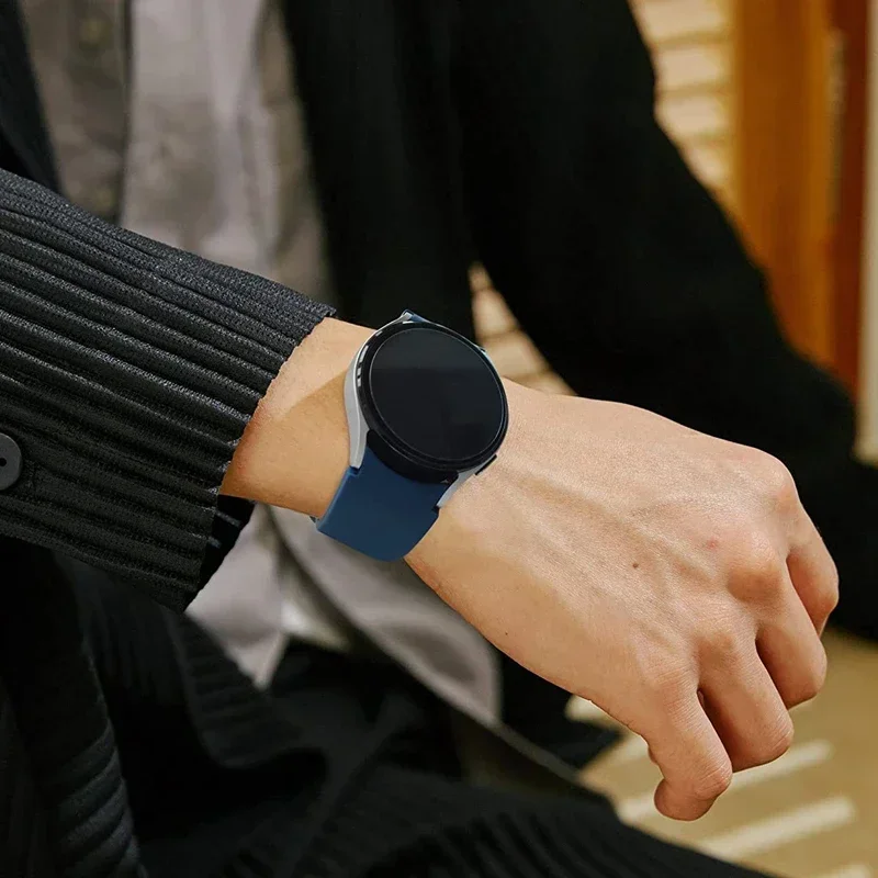 حزام رياضي لساعة سامسونج جالاكسي 7/FE/6/5/4 40 مللي متر 5 برو 45 مللي متر أساور سيليكون الرسمية جالاكسي 6 كلاسيكي 43 مللي متر 47 مللي متر