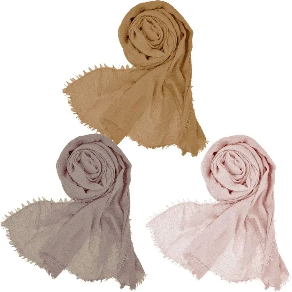 

Wobe 3pcs Women Sot Cotton Hemp Scar Shawl Long Scarves, Travel Sunsn