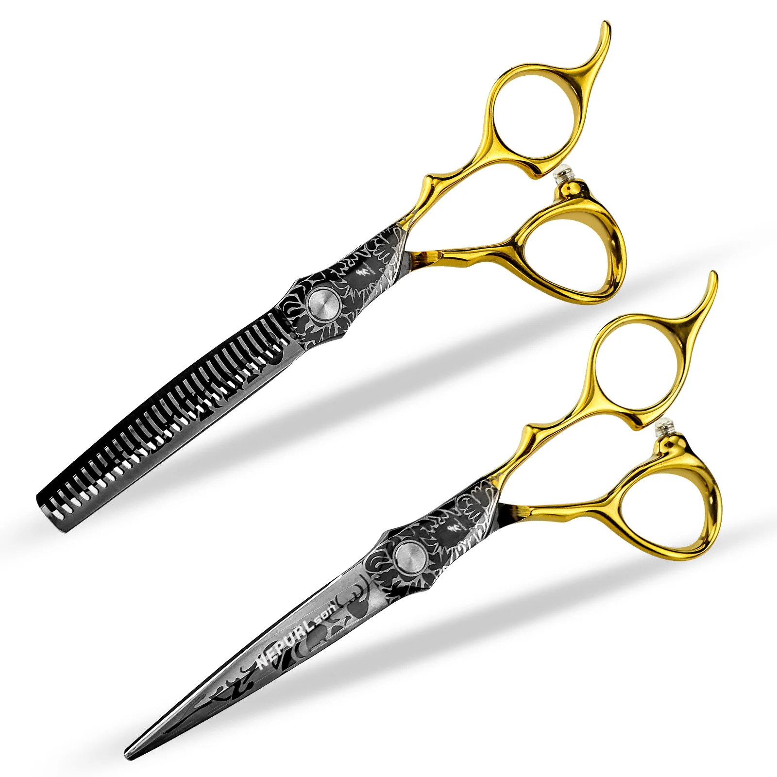 VG10 Steel 6-inch Professional Hair Scissors Barber Cutting and Thinning Scissors Set 4