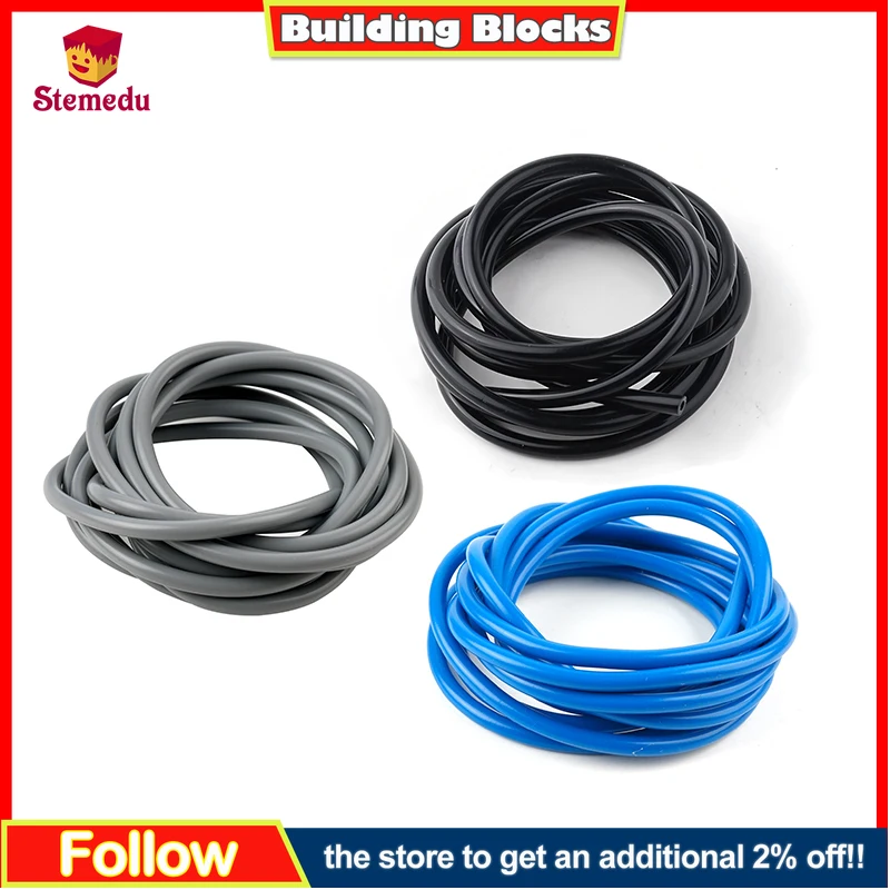 

1/3/5pcs MOC Pneumatic Hose Kit 4mm*2mm*200mm Power Bricks for DIY Car Builds Includes Valves Cylinders Tubing 2m M-00017