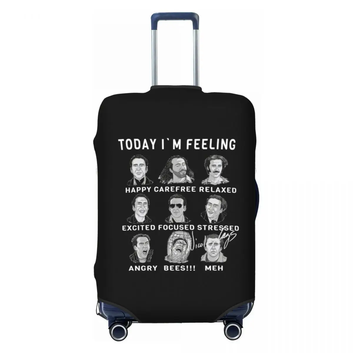 

Custom Funny Today Im Feeling Luggage Cover Protector Washable Nicolas Cage Funny Meme Travel Suitcase Covers