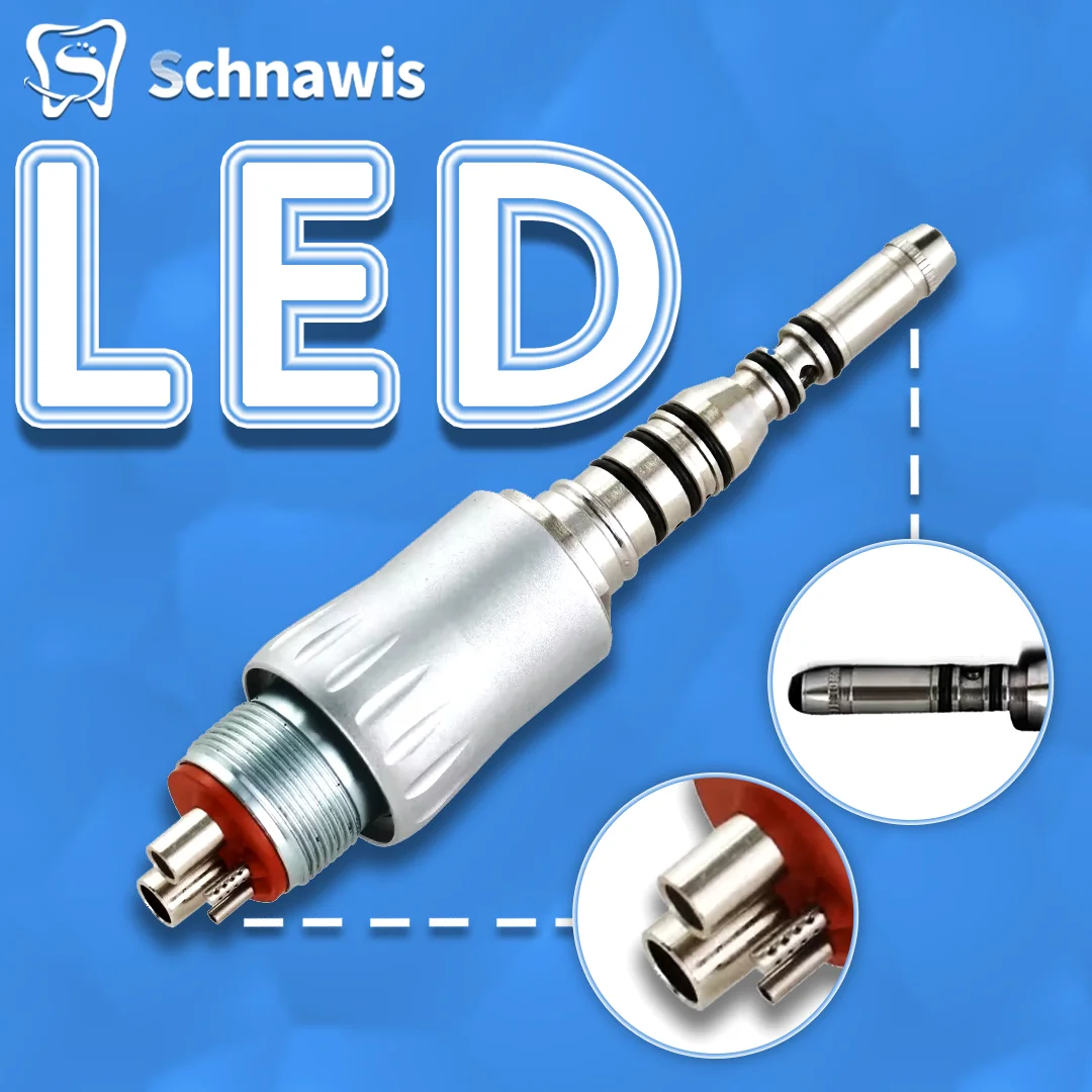 

Schnawis Dental Fiber Optic Quick Coupling LED Turbine Connector Motor Dentistry Inner Water Air Motor Slow Speed Handpiece Part