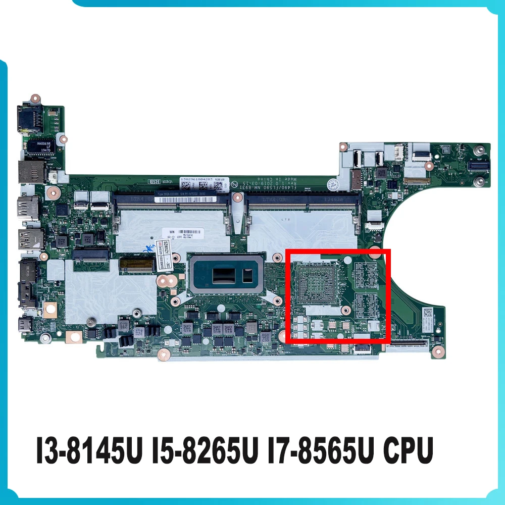 NM-B931 Laptop motherboard for Lenovo ThinkPad L490 L590 Mainboard with CPU I3-8145U I5-8265U I7-8565U 100% Tested