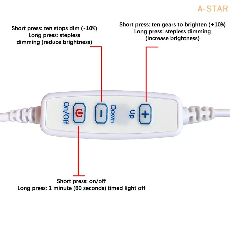 LED Chips Adjustable LED Bulb 5730 SMD LED Lamp DC 5V Dimmable Light USB Dimmer Rechargeable Lamp Learning And Working