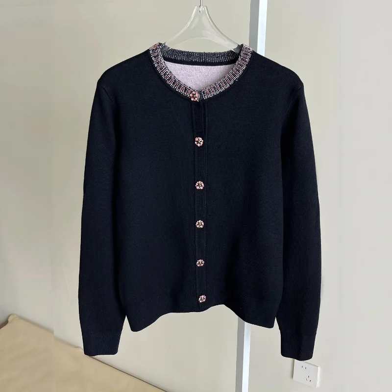 Ele вязаный тяжелый рабочий свитер ручной работы Ne однотонный свитер пальто корейский Sle женская модная осенняя верхняя одежда 5695