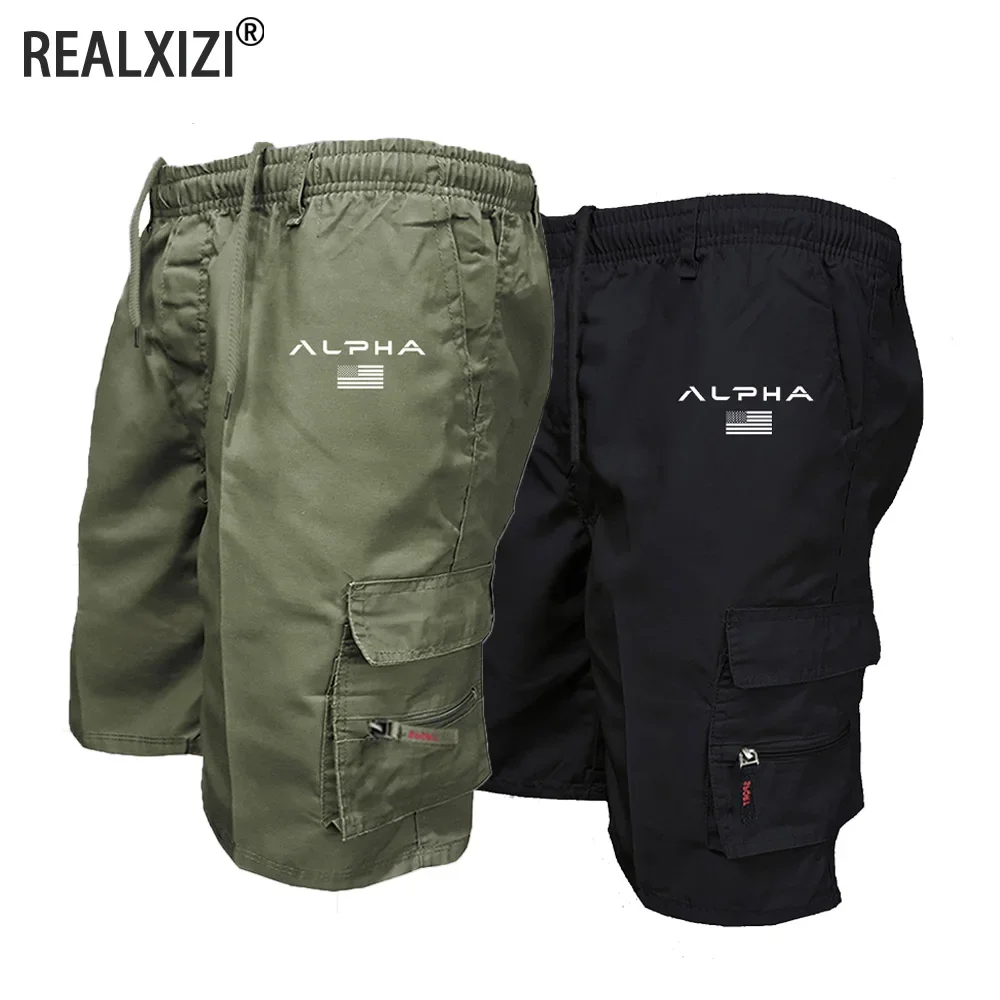 New Men's Cargo Shorts Fashion Casual Running Shorts Big Pocket Sports Slacks C…