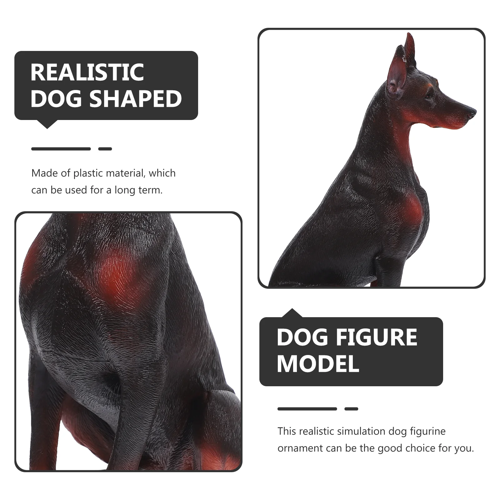 Simulation Doberman Pinscher Model Decoration Childrens Toys Animal Figures Dog Sculpture Fake Plastic Desktop