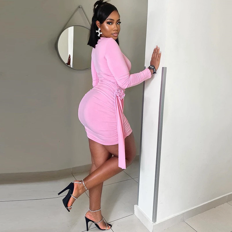 Sexy ronde Ne Svel Lange Dr Dames Hoge Taille Bodycon Dr Comfortabel Polyester Blend Lente Herfst Pendelen Sle