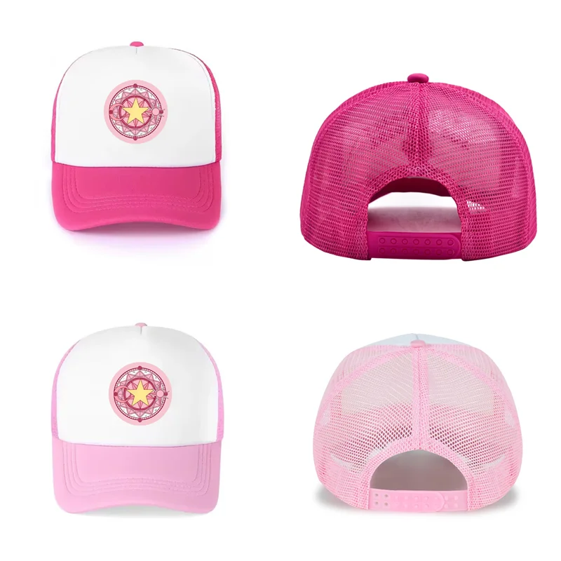 Lovely Card Captor Sakura Hat Cosplay Anime Baseball Cap Casual Mesh Hats Unisex Accessories Adjustable Sweet Cute Gift