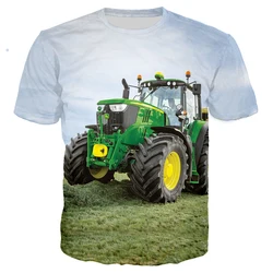 Summer Fashion Trend Sports Boy Tractor Graphic Funny T-shirts Casual 3D Print Harajuku Personality Round Neck Short Sleeve Top