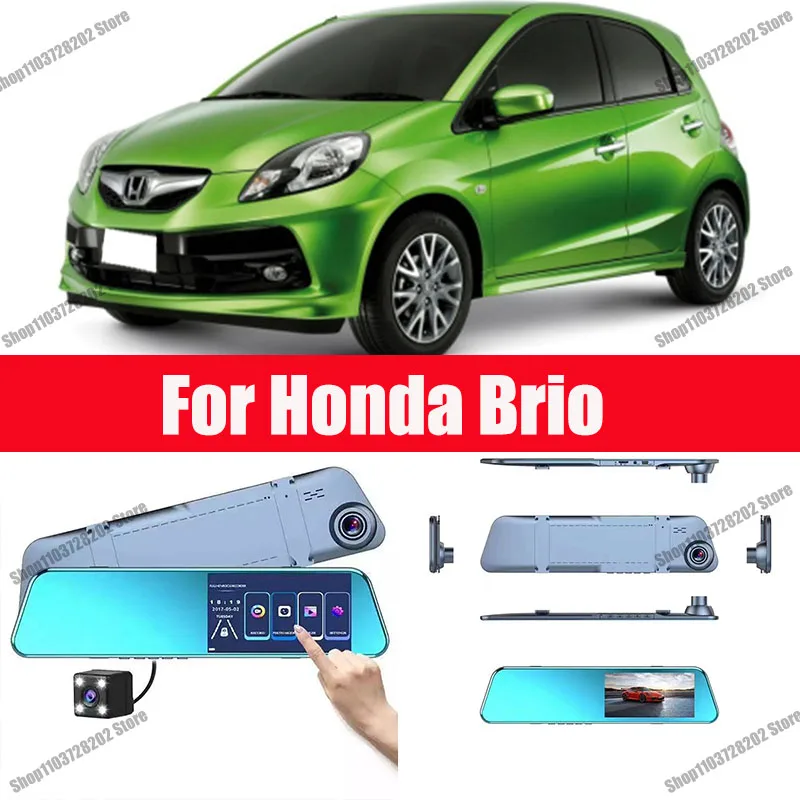 

For Honda Brio Carplay Android GPS Dash Cam AUX FM Radio Dashcam Car Camera Stream RearView Mirror Drive Recorder