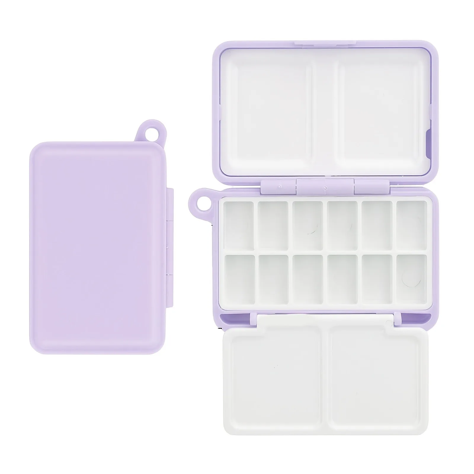 Leere Aquarellfarben-Box (mit Palette), Aquarellfarben-Palette, Aquarellbox mit Deckel, Reise-Aquarellpalette