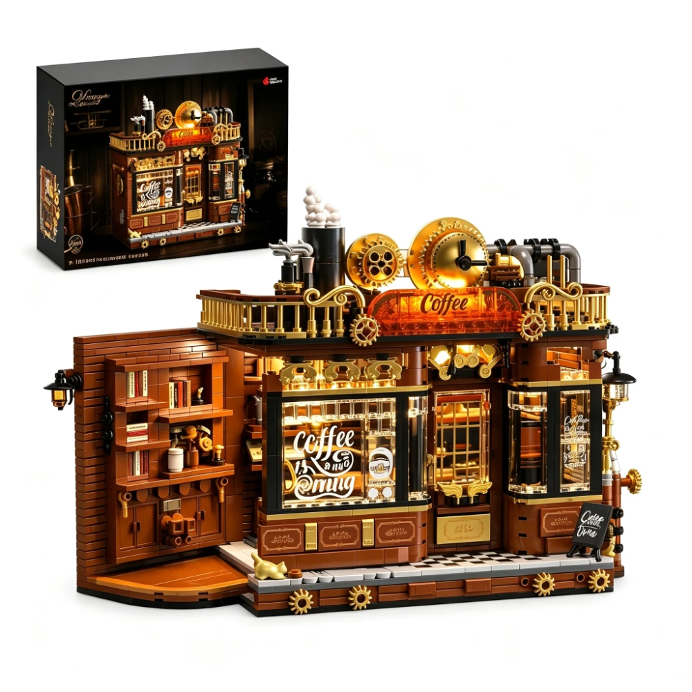 Vintage Collectible Shop - 1606 Pcs Steampunk Corner Coffee Shop