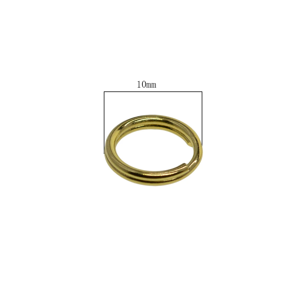 50pcs 10 mm small tiny brass Circle round Split Key Rings keyring keychains DIY EDC links