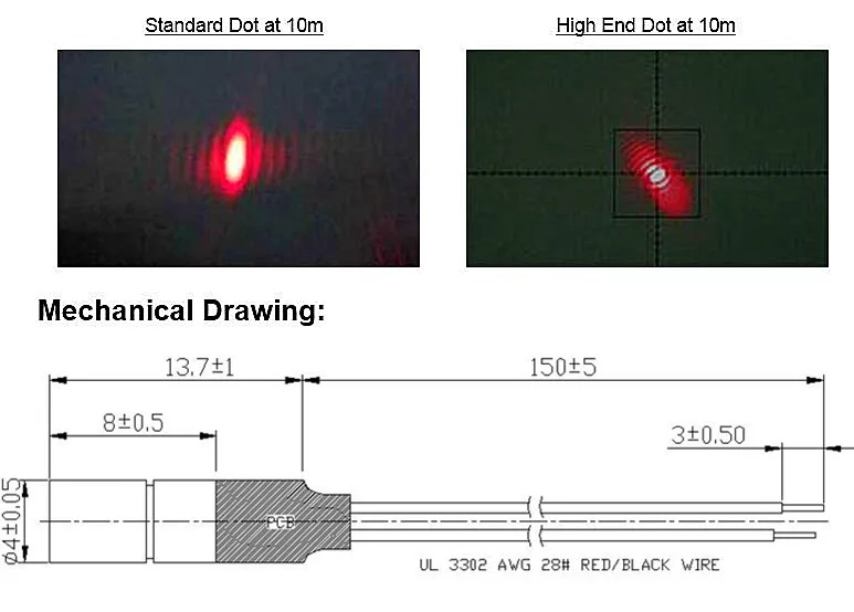 Vendita calda 650650nm Red Dot 1mW 5mW modulo Laser grado industriale APC Driver classe I per incisione Laser fai da te