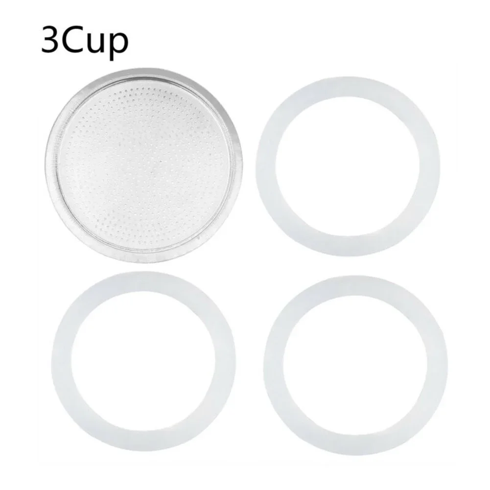 Silicone Gasket Silicone Ring Seals Ring Stainless Steel Strainer Easy To Clean Filters For Espresso Pot Brand New