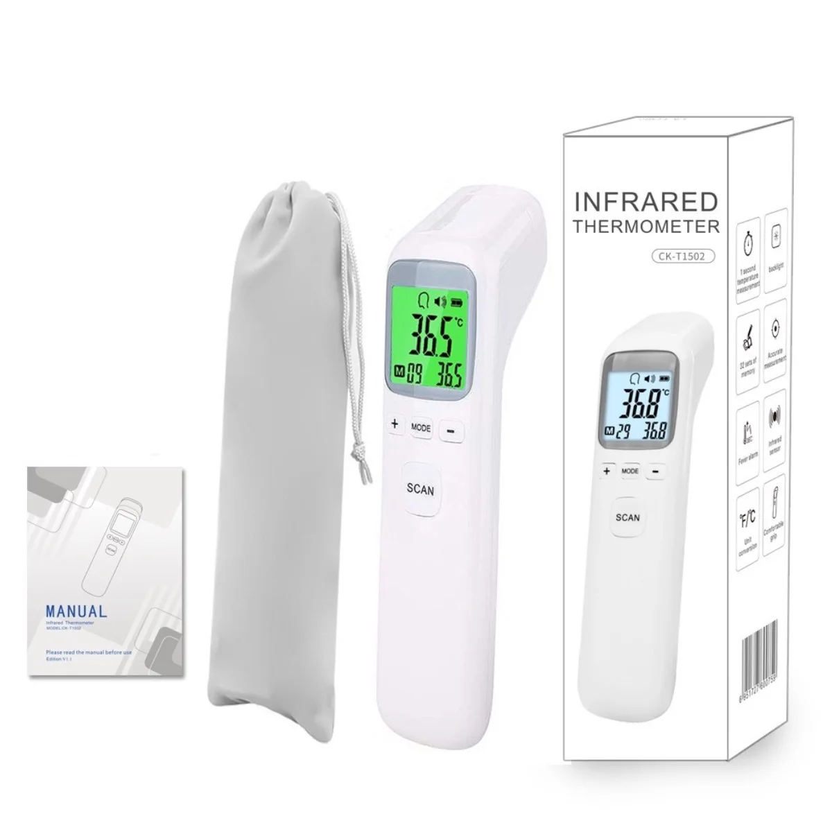 

Thermometer for Adults and Kids, No-Touch Forehead Thermometer,Fever Alert，Instant Accurate Reading Digital