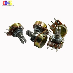 5pcs WH148 1K 2K 5K 10K 20K 50K 100K 200K 500K 1M Ohm 3Pin Single Linear Taper Rotary Potentiometer,Shaft Length 15mm