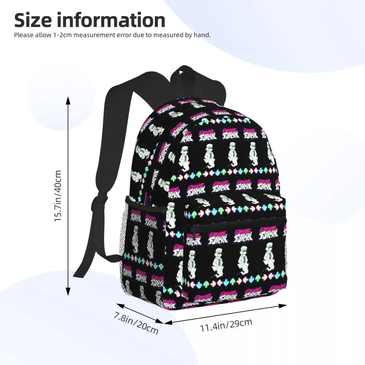 Friday Night Funkin Student Backpack School Bag Hiking Travel Daypack for Men Women Fashion Bookbag Shoulder Bags