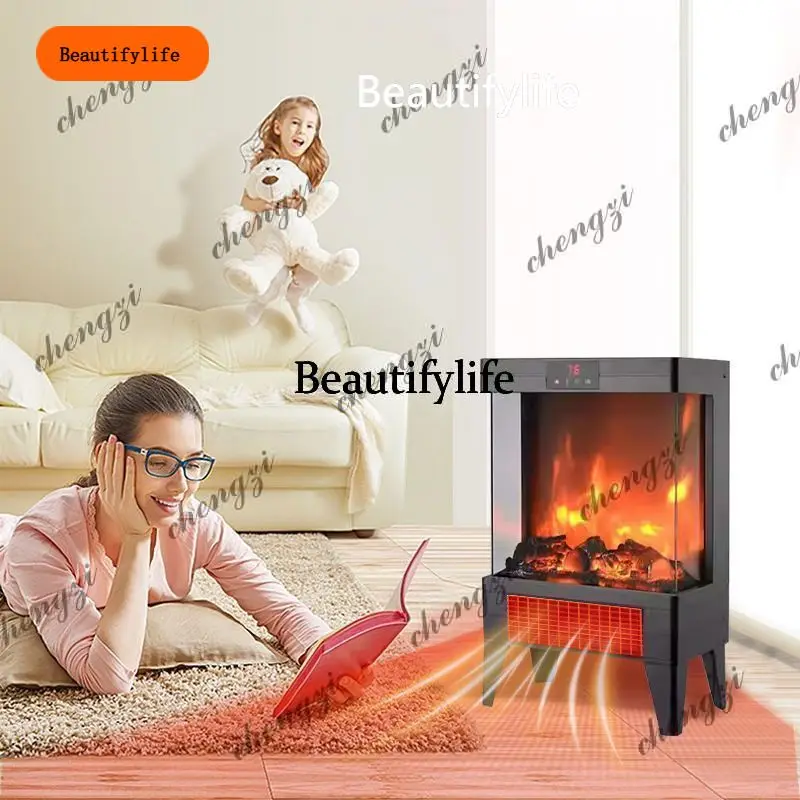 A95  European heating fireplace simulated charcoal burning flame, heightened model 2000W three-second heating fireplace