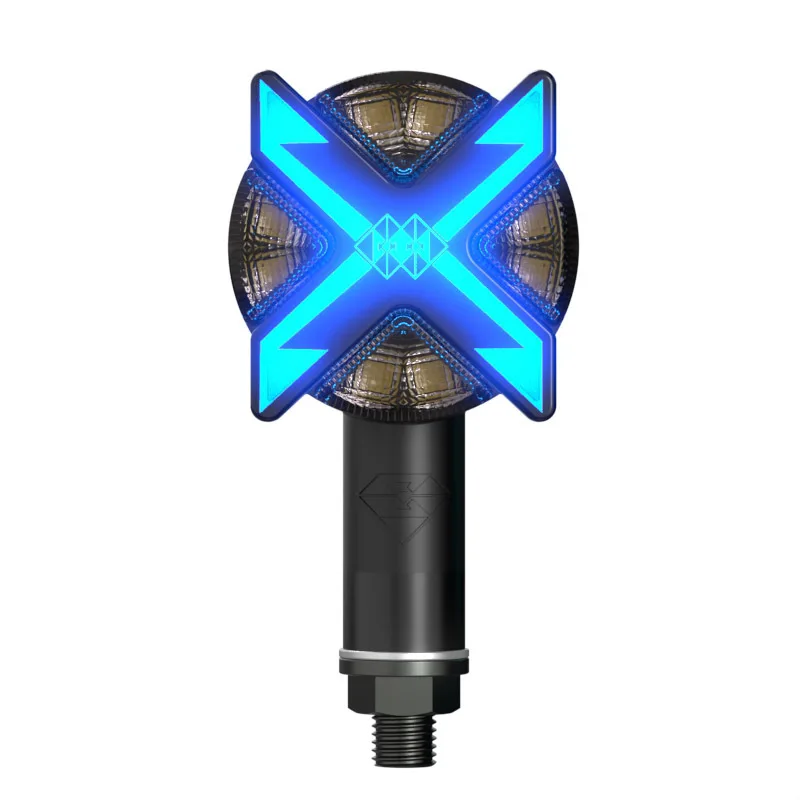 

Motorcycle front and rear turn signals X-type mecha LED waterproof bulb car tail light electric vehicle warning light universal