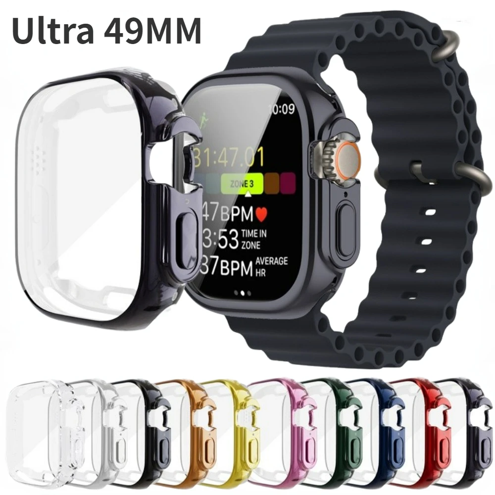 

360 Full Soft TPU Case for Apple Watch Ultra 49mm Transparent Protective Sleeve iWatch Series Ultra49mm Bumper Cover Accessories