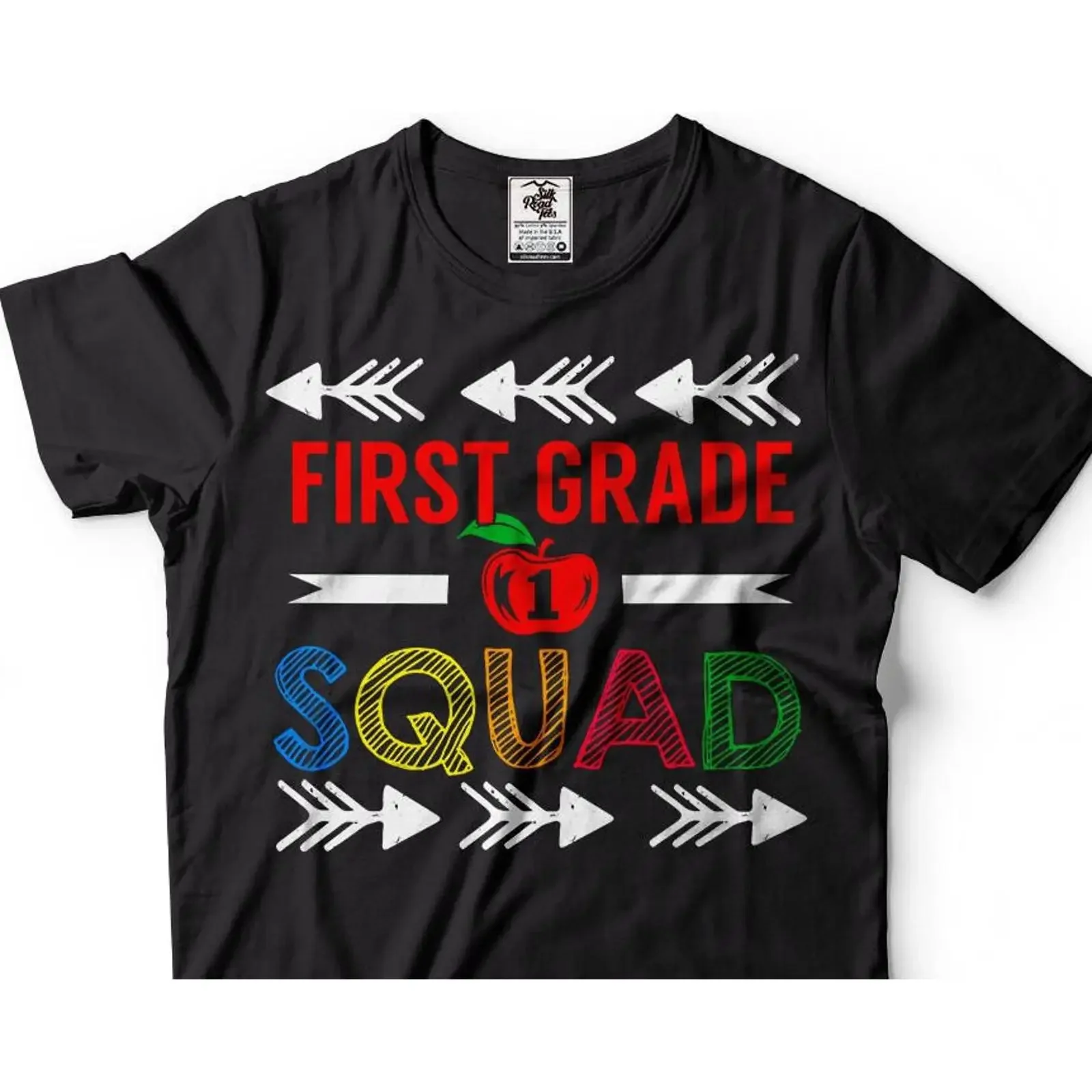 For Teacher Back To School First Grade Squad Funny T shirt Add Your Own vintage Washed streetwear Versatile Stretched