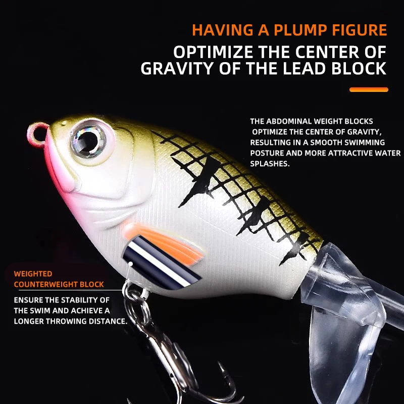 Crankbait Topwater Wobblers Cola de Bagre para Lucio – Señuelo - imagen 4