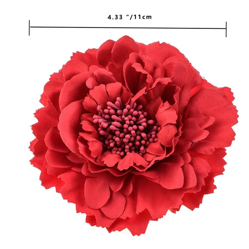 Bride Hair Accessories Wedding Single Party Shooting Props Floral Fall Peony Hair Flower Clips Brooch Boutique Hair Accessories image 4