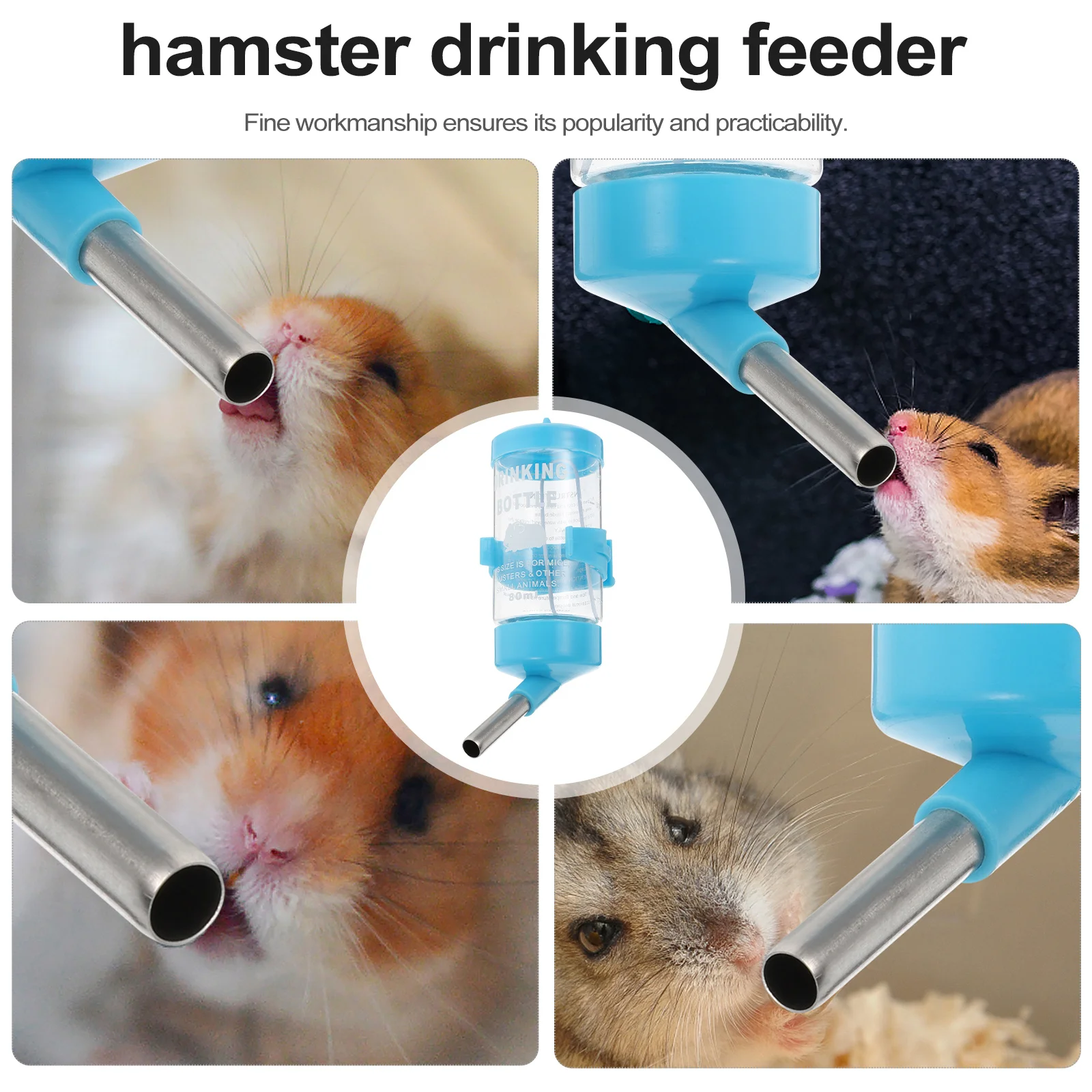 

2Pcs Hamster Drinking Feeder Automatic Leak-Proof Water Supply for Small Pets Hamster Bunny Drinking Tool