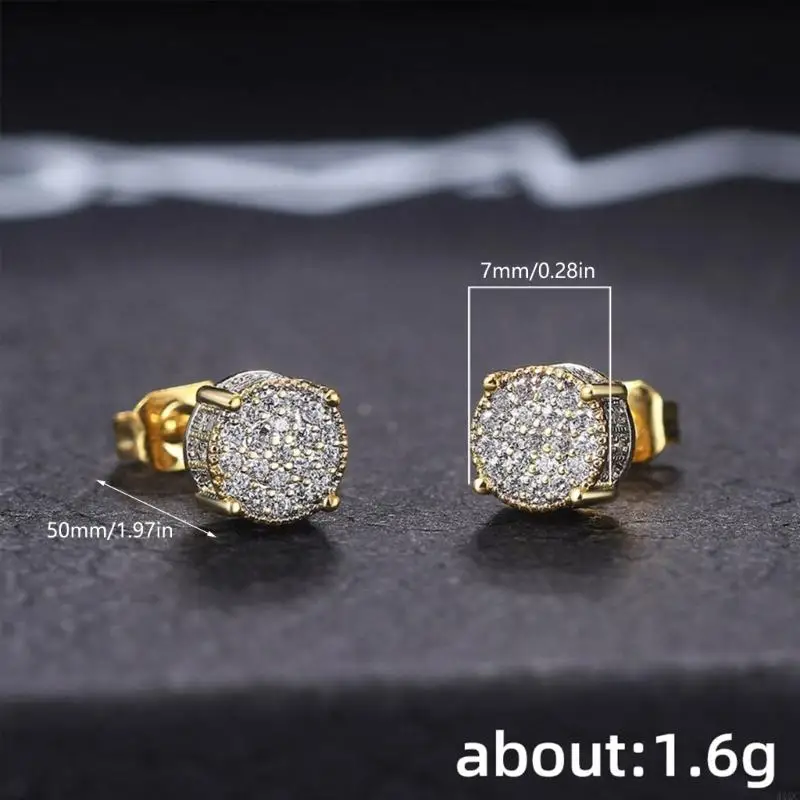 2025 جديدة متلألئة مستديرة الأزرار أقراط الأذن الأذن #6