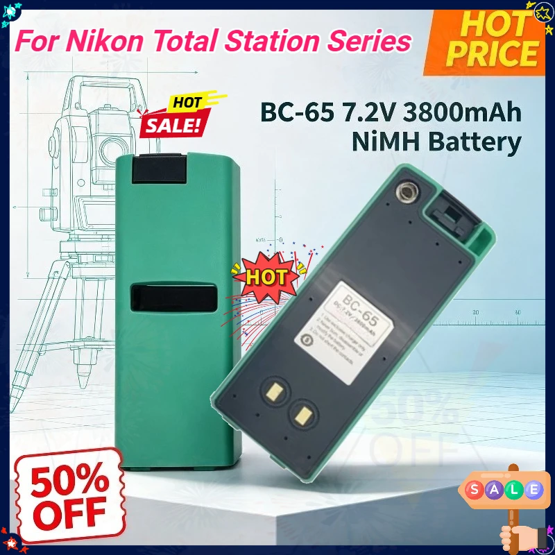 NEW BC-65 7.2V 3800mAh NiMH Battery for Nikon DTM-302 452 332 330 35 NPL-352 NPL-302 DTM-352 NPL-362 Total Station Surveying