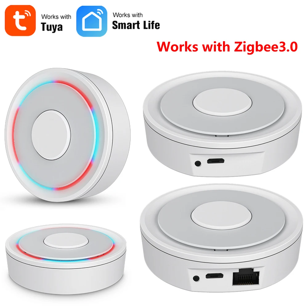 Tuya Zigbee 3.0ゲートウェイハブ、スマートホームブリッジ、ワイヤレス、有線リモコン、alexa、Google Home、スマートライフアプリで動作