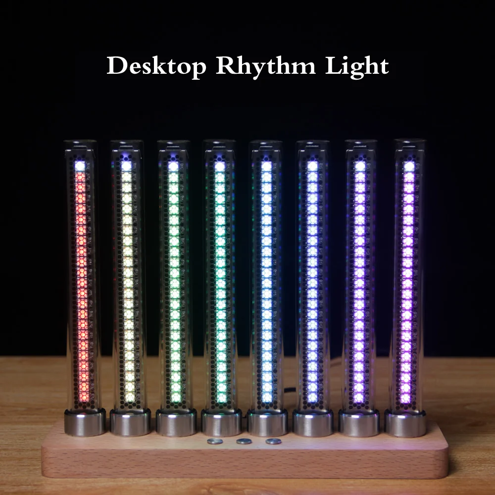 

RGB Pickup Level Light Desk Rhythm Lamp Audio Music Spectrum Decoration Home Quasi Glow Tube Boyfriend Gift Sound Atmosphere LED