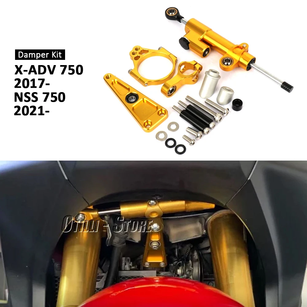 

New Motorcycle CNC Adjustable Steering Damper Stabilizer Bracket Mounting Kit For Honda XADV 750 X-ADV750 2017- NSS750 2021-
