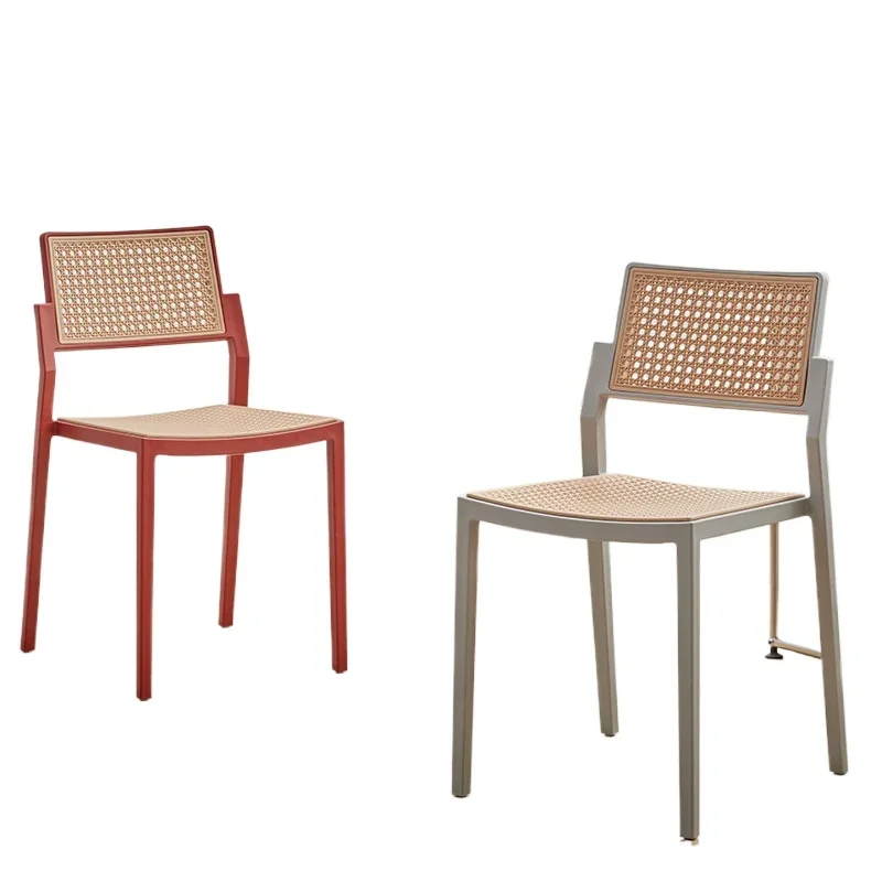 

Chair Plastic Thickened Stool Adult Simple Casual Nordic Style Household Stackable Comfortable Hollow Backrest Dining Chair