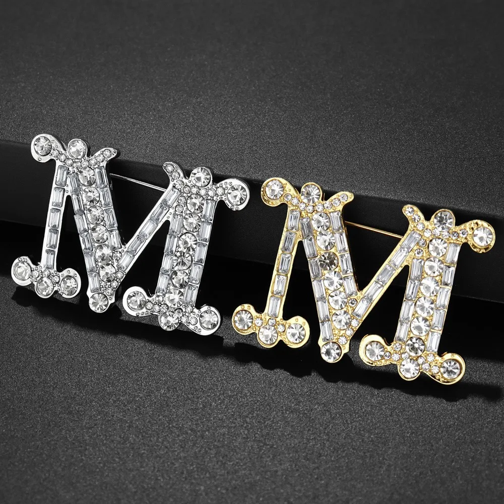 New Business Style Brooch Shiny Quality Metal Encrusted Zircon Popular Ladies Brooch Jewelry Accessories Wholesale