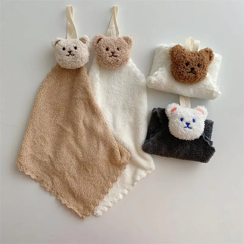 Cute Baby Hand Towels For Kids Fast Absorbent Fingertip Towel Quick Drying Soft Material Animal Pattern For School Sink