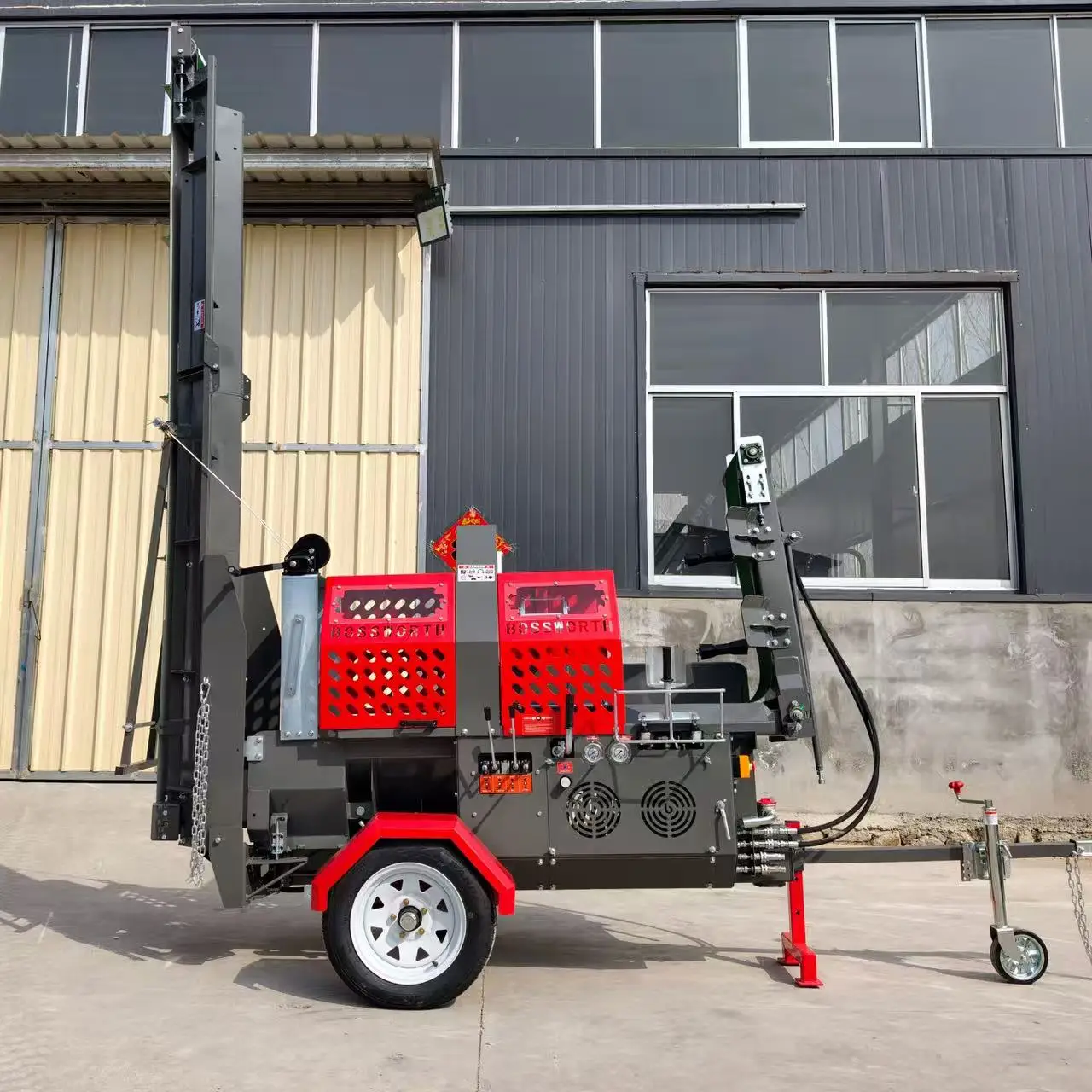 Customized One Man Operation 20T Force 15HP Electric Start Pro Series Safety Firewood Processor