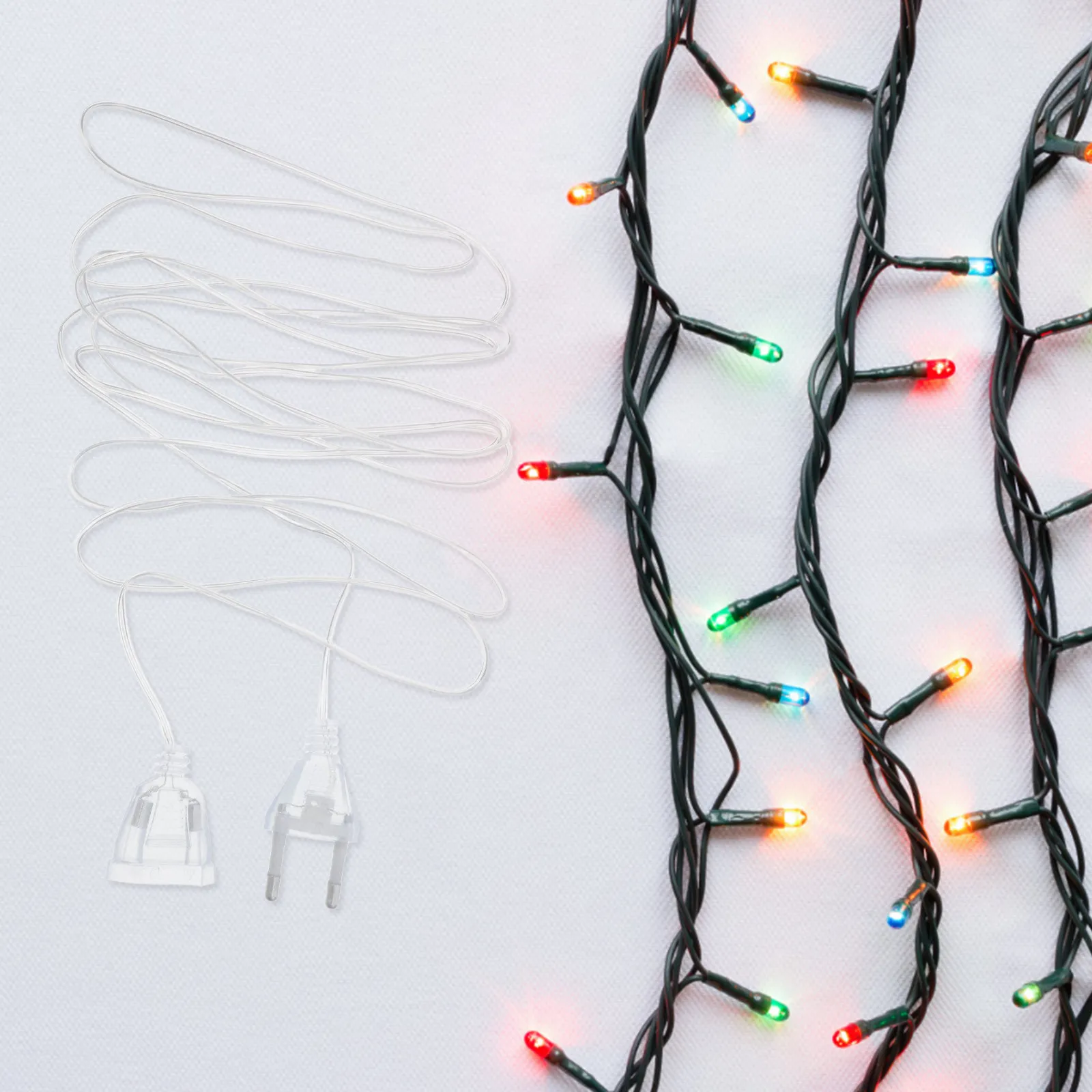 Transparent Clear Extension Cord for LED Light Strings Easy Connect Lamp Power Extender Invisible Cord for Xmas Garden Decor