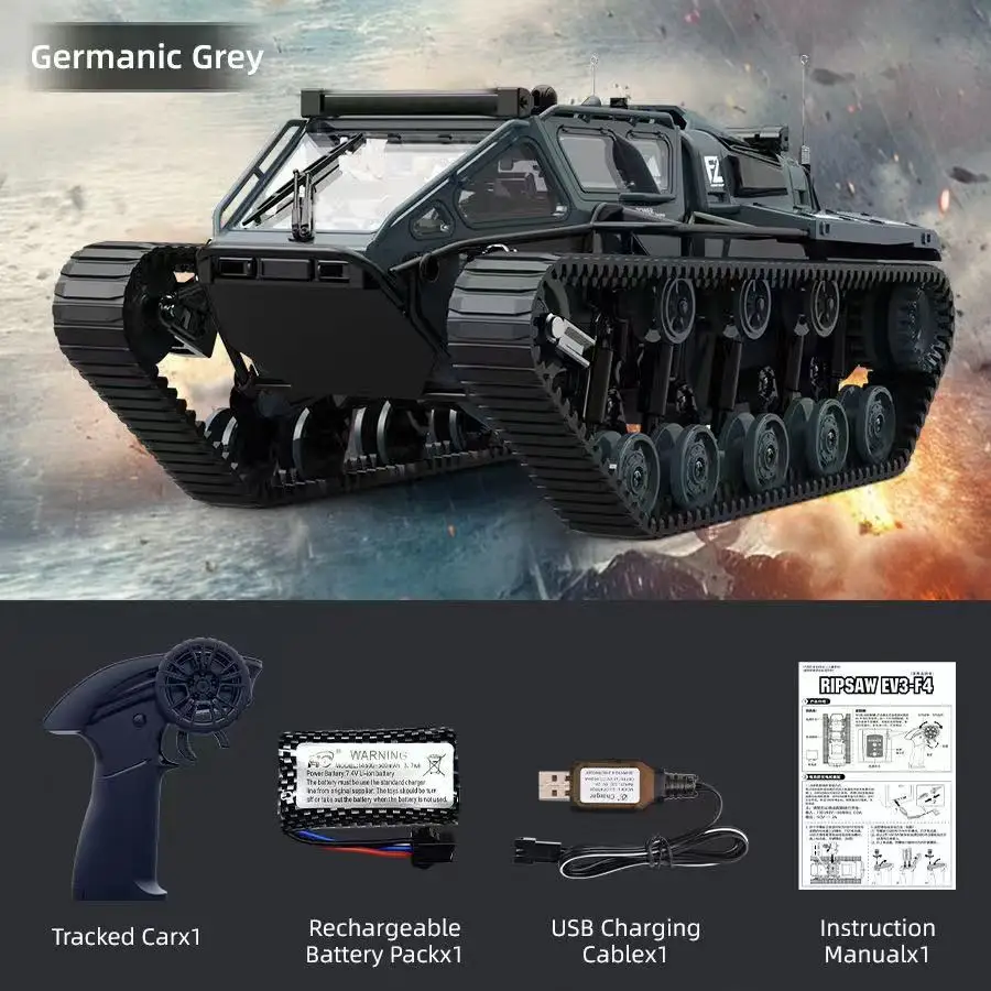 Tank Remote Control Car 2.4G JJRC C8812 Full Scale Tracked RC With 360° Rotation Drift RC Model Off-Road Vehicle Children Gift