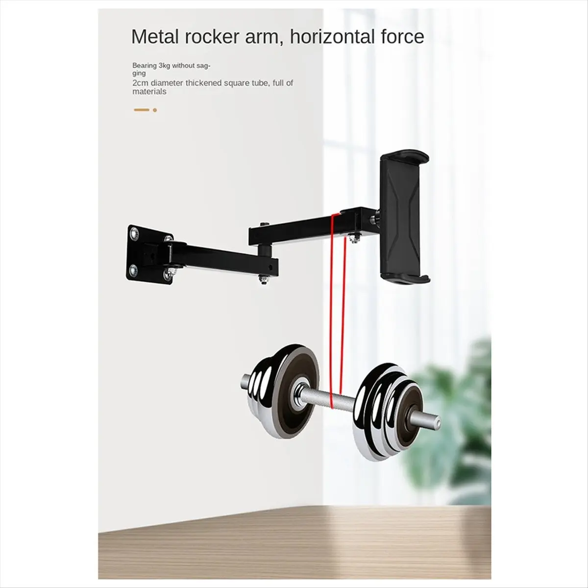 A64I Wall Mount Tablet Stand Adjustable Long Arm Stretchable Cell Phone Stand for 4-13 Inches